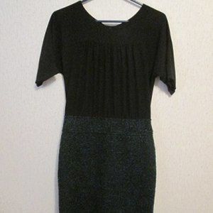 Ann Taylor LOFT Career Dress Black and Green SZ 2